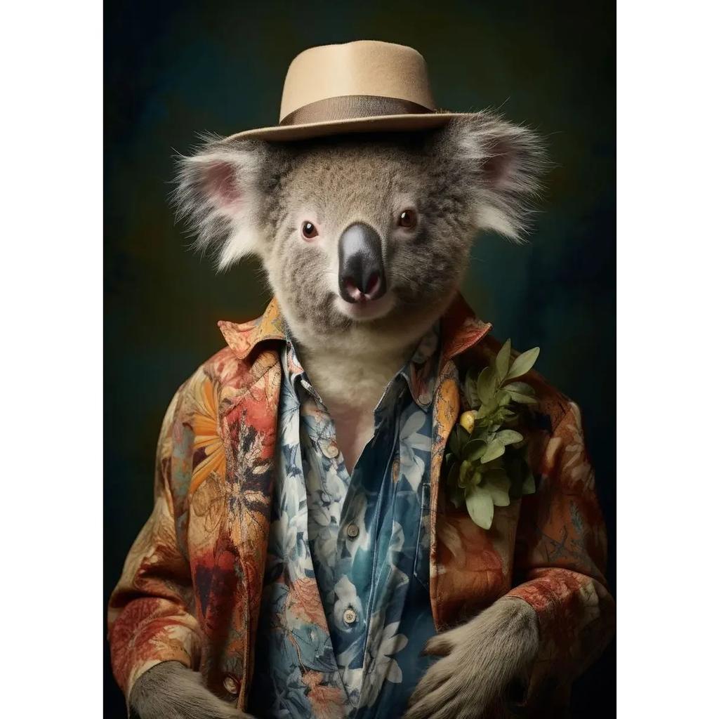 Plakat ze zwierzęciem w stylu Boho Lew Słoń Szympans Obrazy Nowoczesna Sztuka Ścienna Obrazy na Płótnie do Salonu Wystrój Domu