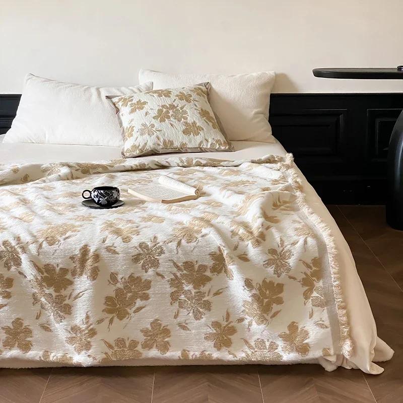 High-quality Autumn Winter Warm Blankets for Sofa Butterfly Jacquard Imitation Mink Fur Warmth Blanket High-end Shawl Blanket