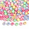 10Pcs/Lot 14 16mm Acrylic Beads Plating Colorful Heart Pattern Dual Color Round Spacer Beads Diy Bracelet Necklace Accessorie