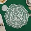 Hollow Rose PVC Non-slip Table Mat Cup Mat Restaurant Hotel Decoration Plate Mat