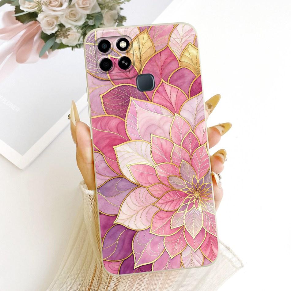 For Infinix Smart 6 X6511 X6511B X6511E Cute Cat Flower Cartoon Phone Case For Infinix Smart6 Shockproof Soft Silicone Bumpers