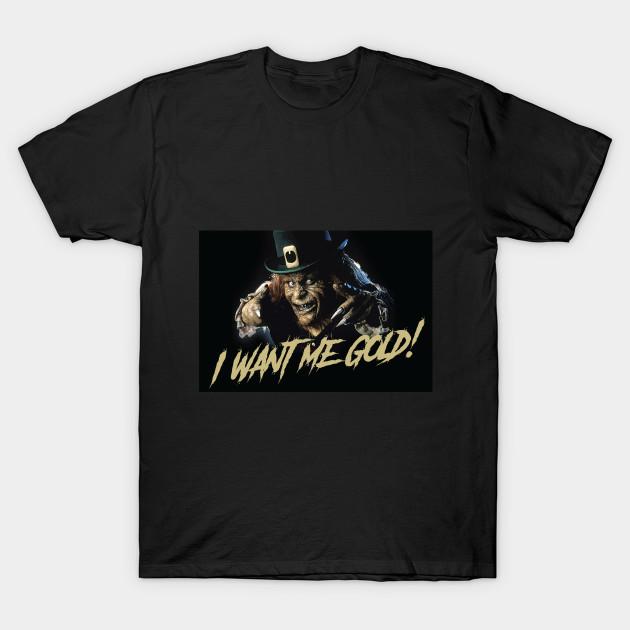 Men Black Print T-shirt Leprechaun Quote: I Want Me Gold No-Cut Transfer Paper Print Cotton Tshirt S чёрный