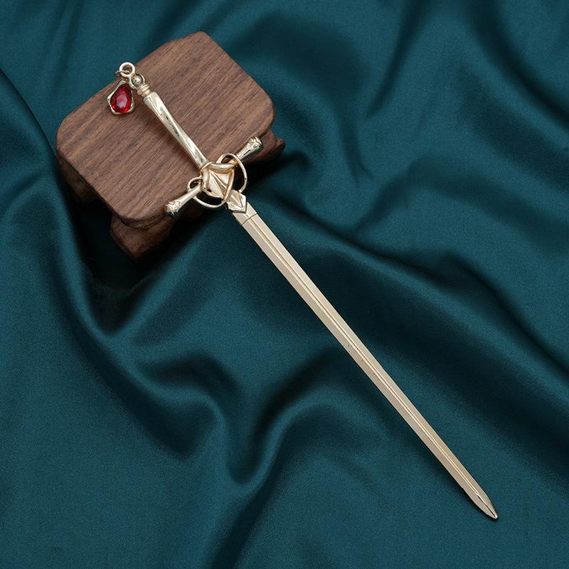 Antique Sword Hairpin, High-End Retro Hanfu Headgear, Hair Accessories, Women'S Plate Hairpin, New Chinese Accessories
