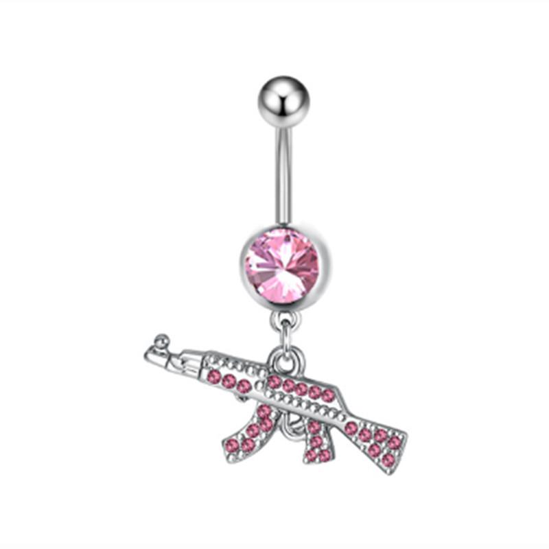 Anello Ombelico a Forma di Cuore Ornamento Goccia d'Acqua 14G Bilanciere Piercing Ombelico Pendente Belly Nombril Piercing Gioielli Donna