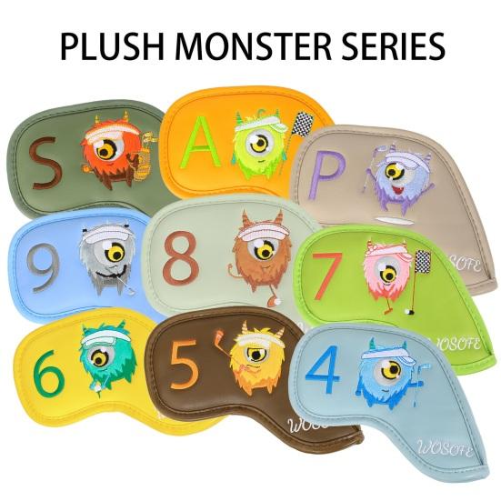 9Pcs Golf Club Head Covers Golf Club Wedge Iron Protective Headcover Thick Faux Leather Golf Iron Head Covers Golf Accessories