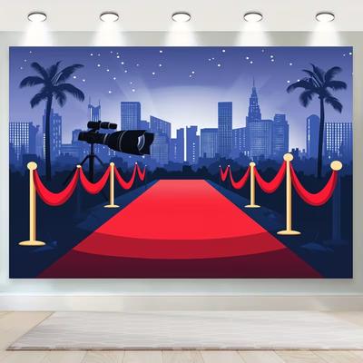 2D Awards Show Red Carpet Tapestry Hollywood Night Party Background Cloth