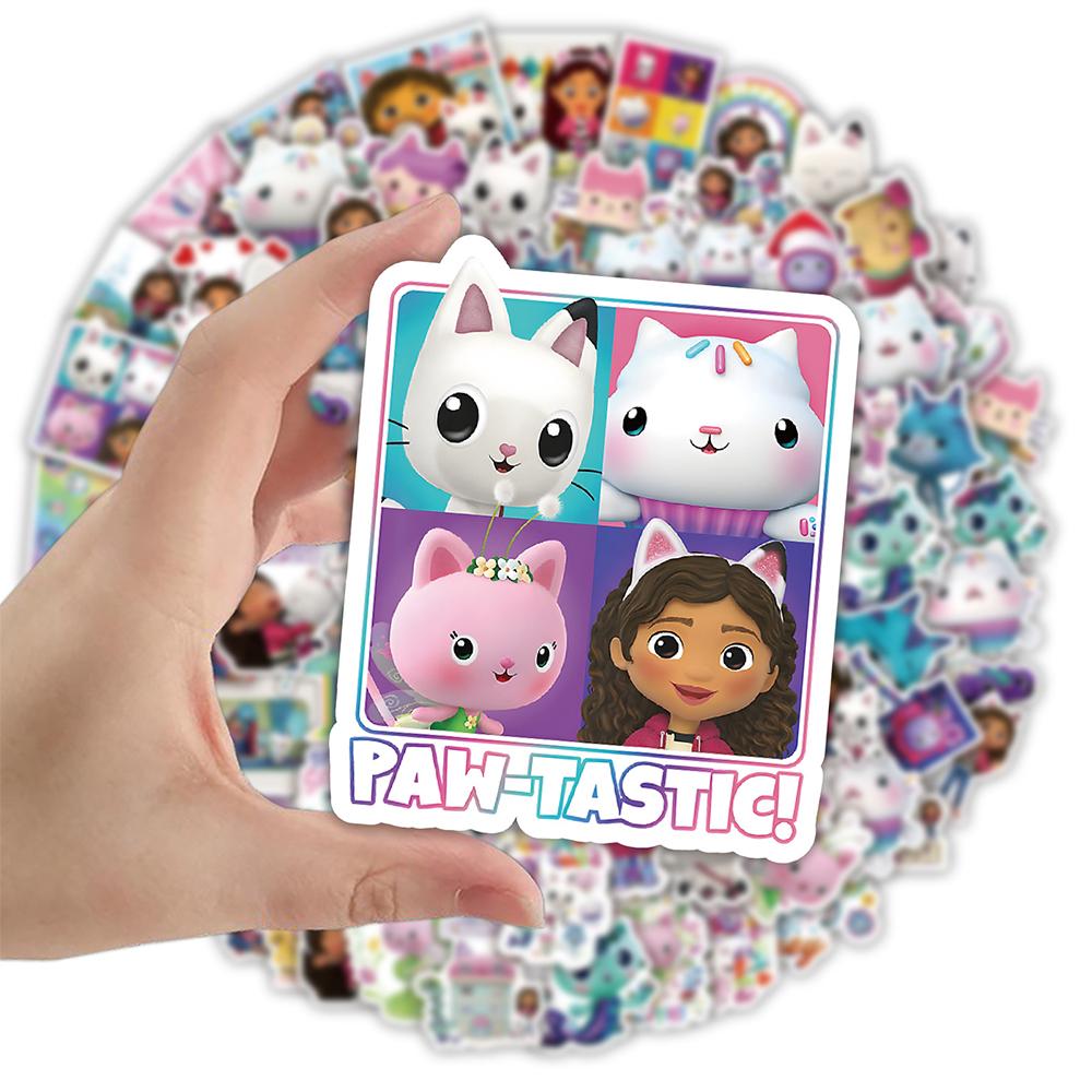 Adesivo impermeabile carino Gabby Dollhouse per laptop, bottiglia d'acqua, telefono, skateboard
