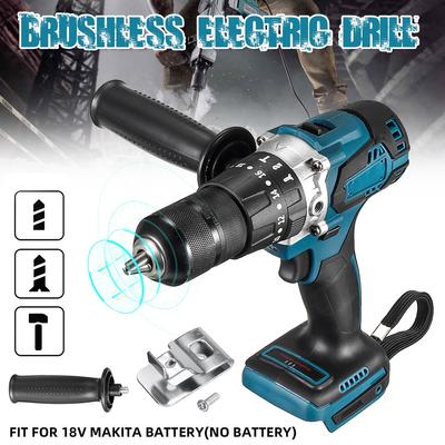 13mm Brushless Electric Drill Auxiliary Handle Cordless Impact Drill Screwdriver Power Tools for 18V Makita Battery
