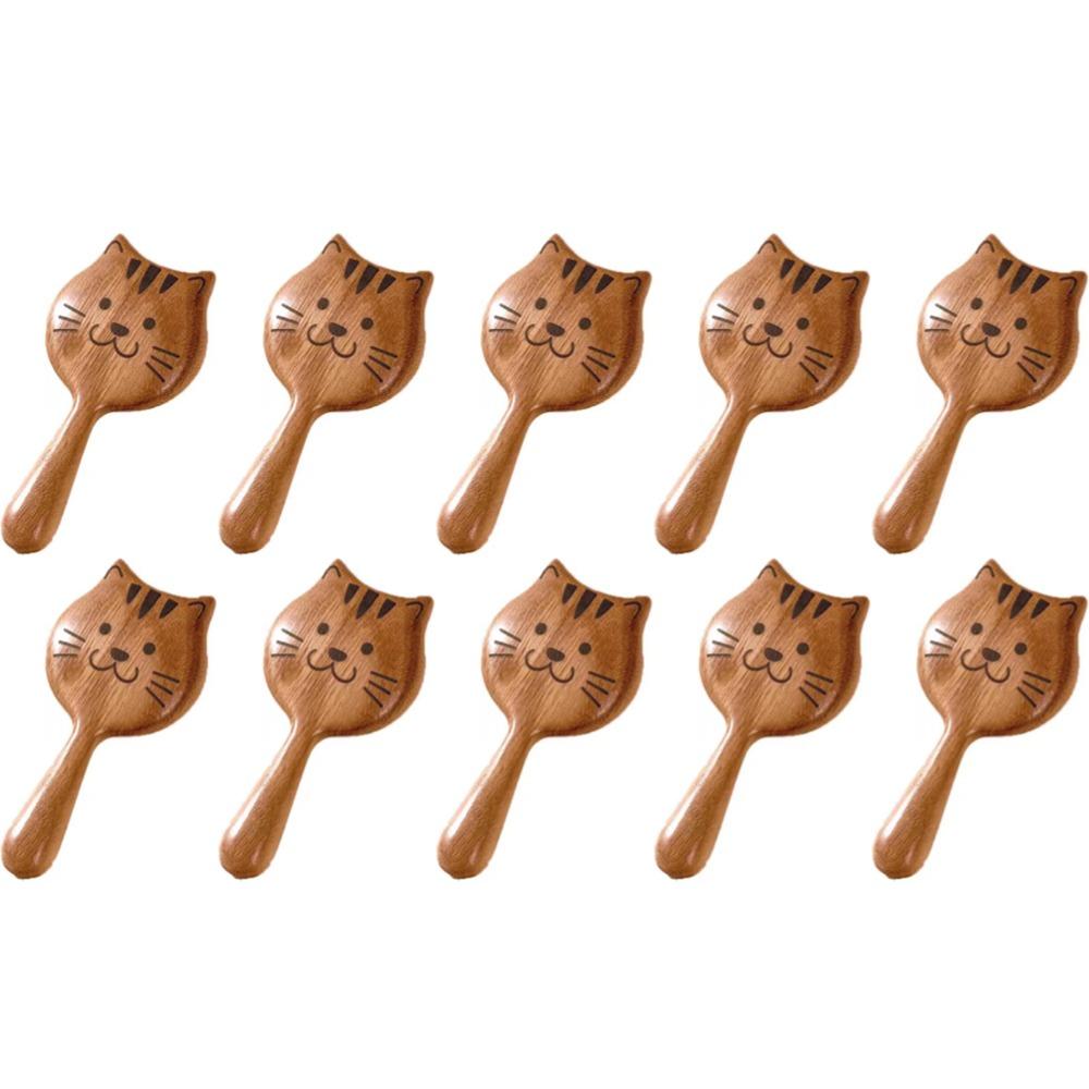 Kitten Scalp Massage Brush Cartoon Sandalwood Scalp Meridian Combs Home Use Body Massage Guasha Scraping Comb Meridian Combs