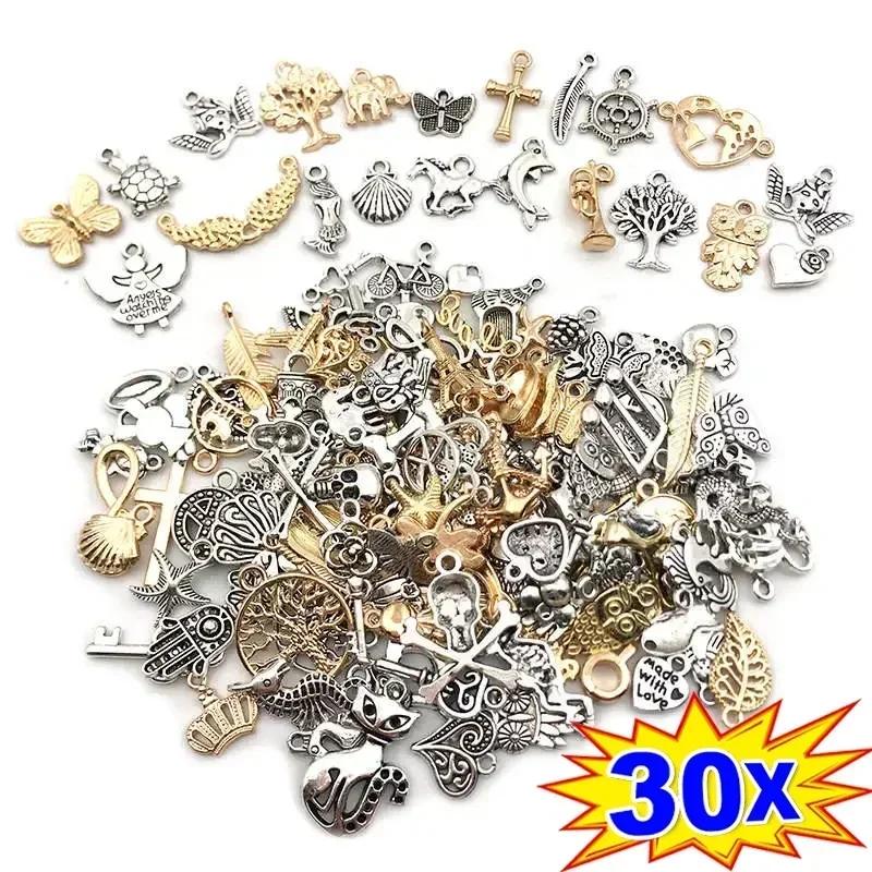 

100pcs Tibetan Silver Mixed Pendant Animals Charms Beads for Jewelry Making Bracelet Earrings Necklace DIY Craft Art Charms
