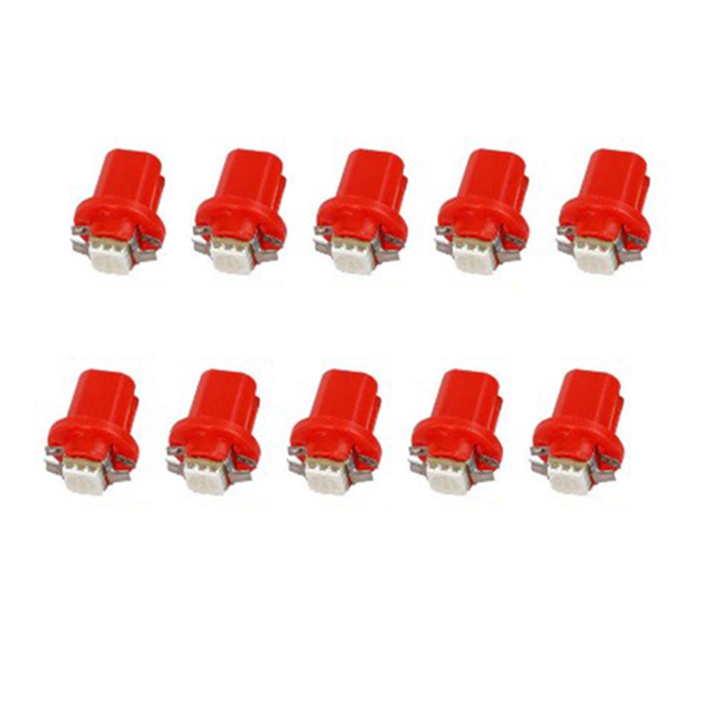 10Pcs T5 B8.5d LED Light Car Dashboard Speed Lights Bulb Cars Interior Lamp Accessories Dashboard Side Switch Lamps 12V 6000K