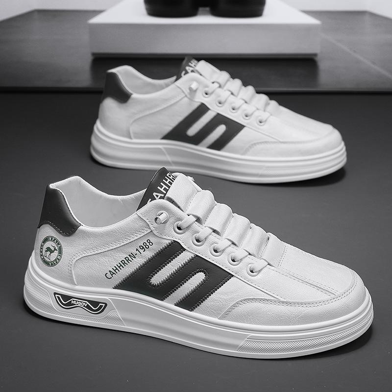 Men's shoes 2025 new spring trend versatile casual one-pedal men's board shoes non-slip soft-soled work white shoes