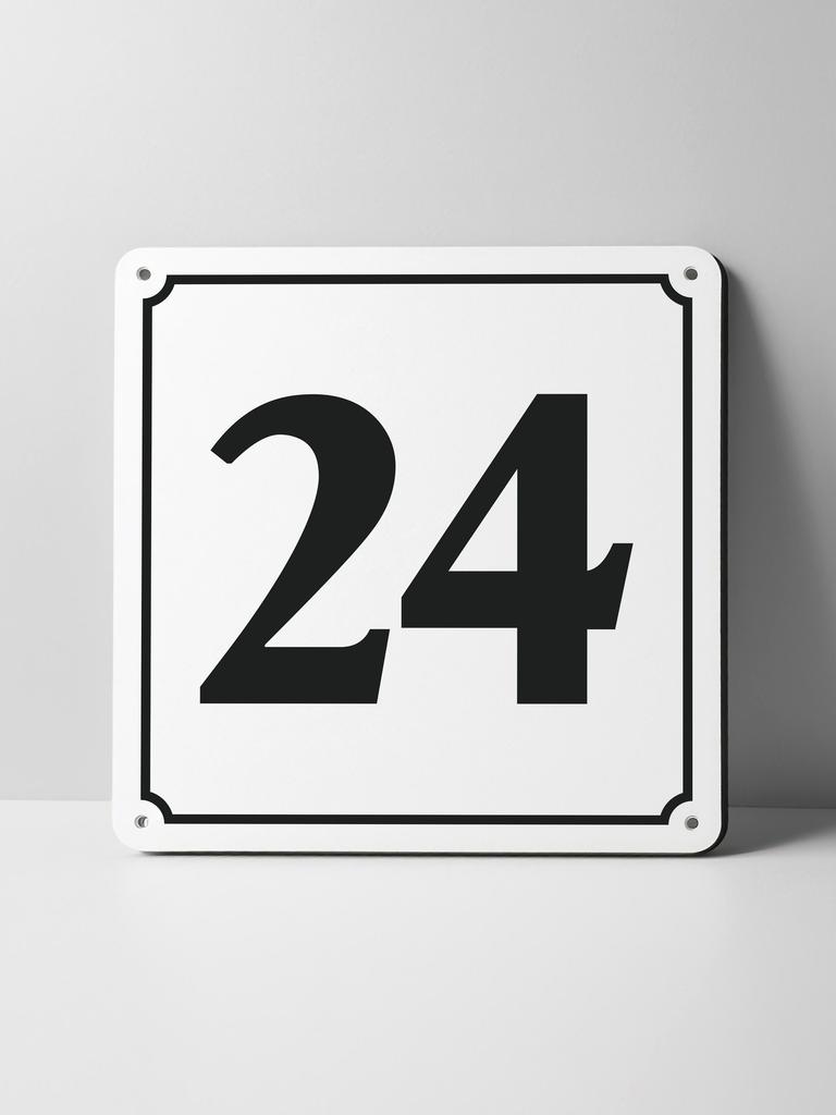 Metal Sign Black House Number On White Background Outdoor Wall Art Decor