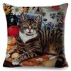 Pet Cartoon Animal Pillowcase Cute Watercolor Cat Cushion Cover Decor Sofa Home Car Children's Room Pillowcase