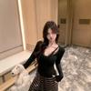 Pure Lust Sexy Lace Splicing T-shirt with Chest Pad Women's Autumn and Winter Chic Age-reducing and Thin Chic Inner Top
