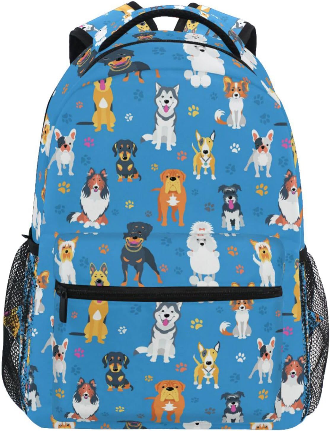 Witte Punk Schedel Mohawk Haar Zwart Vintage Rugzakken Schooltassen Dagrugzak Reizen School College Tas Voor Vrouwen Meisjes Mannen Jongens Tieners