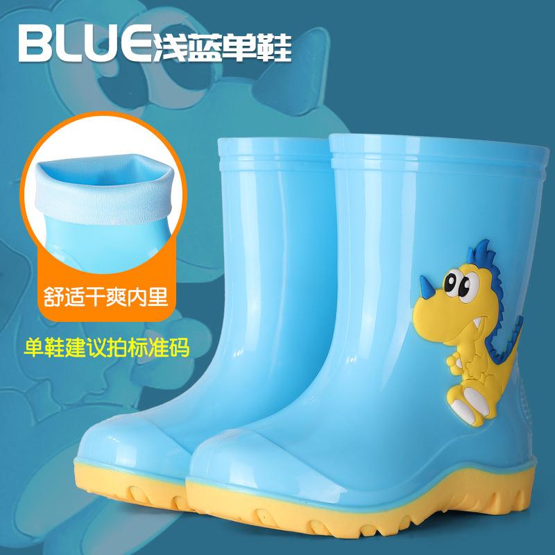 

2025 new PVC cartoon little dinosaur children s rain boots, cute waterproof and non-slip children s water shoes for medium and older children inner length 180