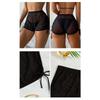 Women S Solid Color Sheer Mesh Drawstring Beach Bikini Shorts