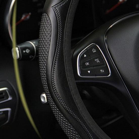 15 Non-slip Black PU Leather Car Steering Wheel Protector Cover Car Accessories