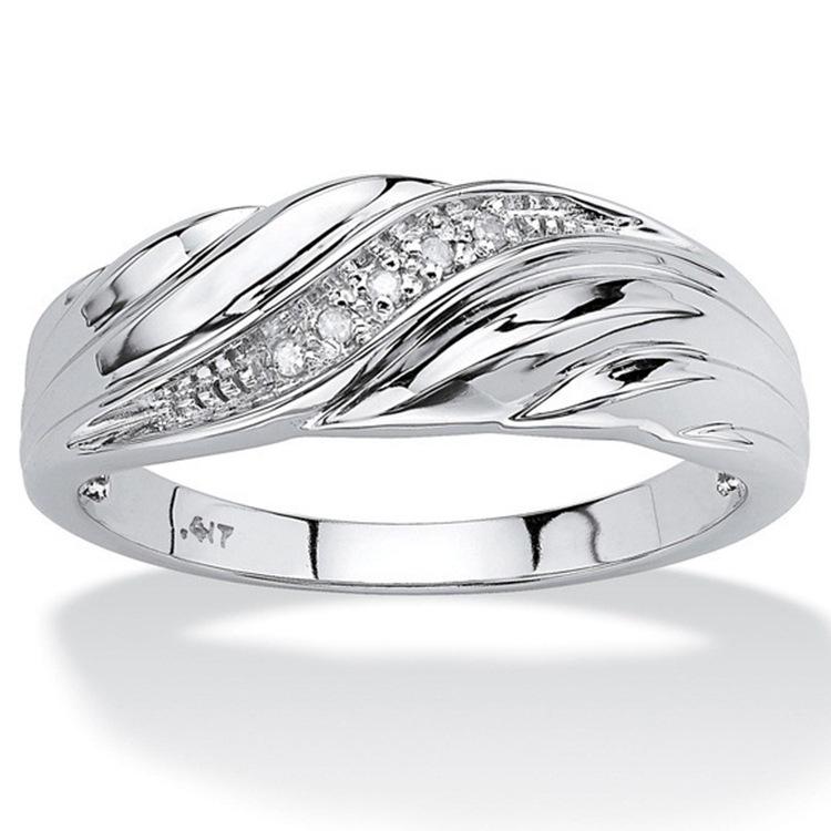 Chenrui Jewelry Creative Twist Diamond Ring - European & American Couple Ring