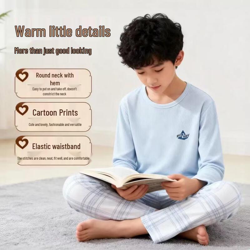 

Boys Breathable Pure Cotton Sleepwear Set 170