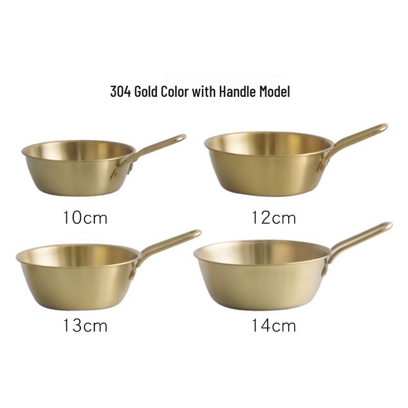 Golden 304 Stainless Steel Camping Bowl with Handle