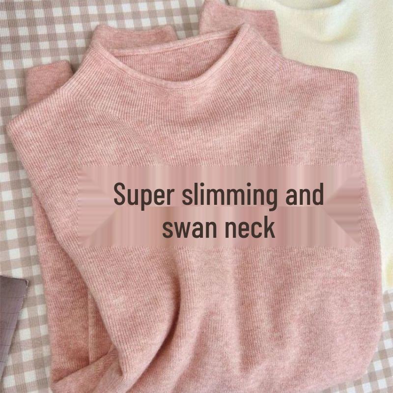 Women's Autumn/Winter 2026 Korean-Style Half-High Collar Thick Sweater: Versatile Inner and Outer Wear