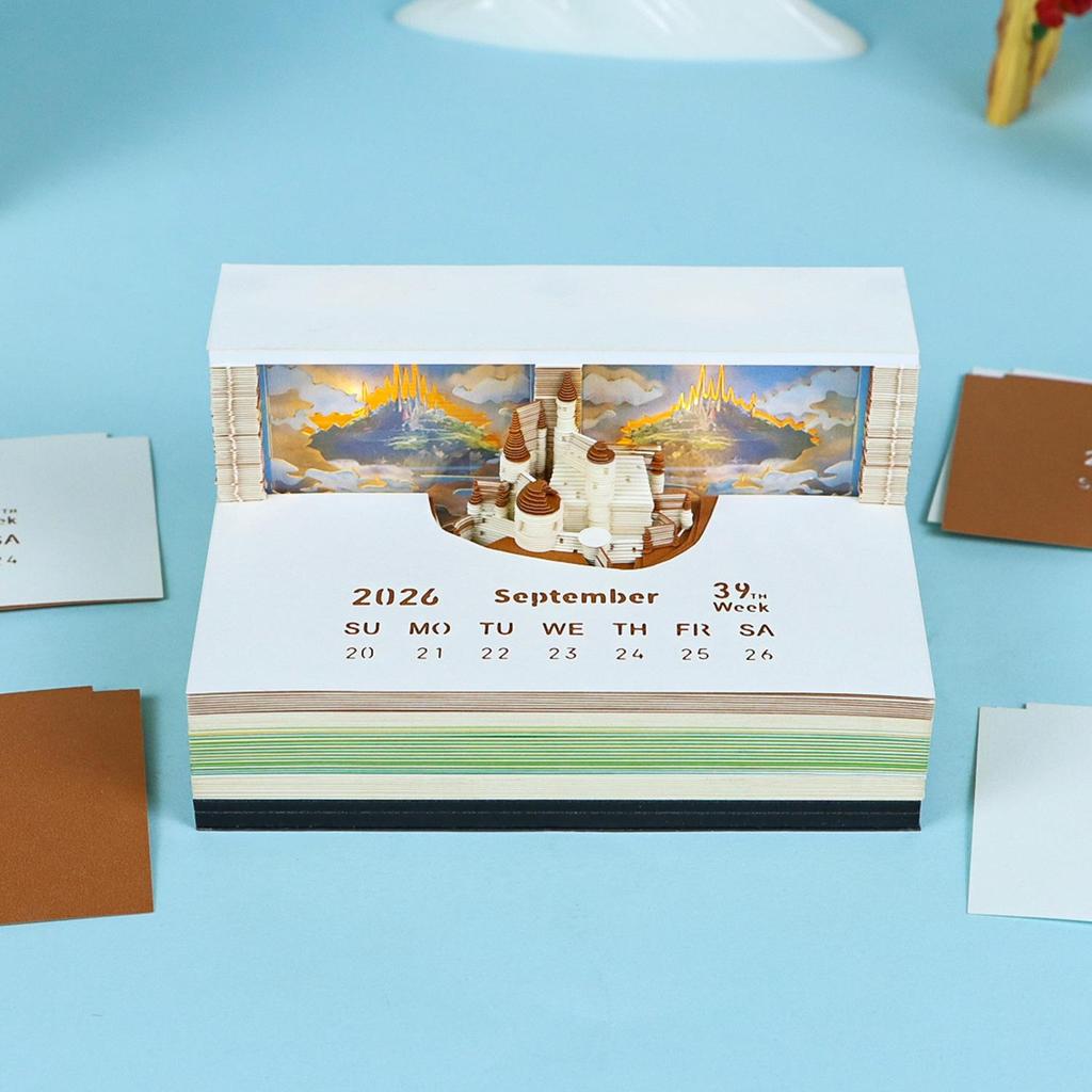 3D Pop-up 2027 Calendar Sticky Notes: Creative Business Souvenir and Paper Carving Ornament