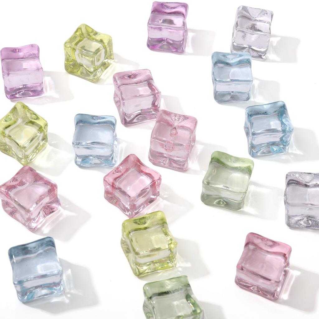 Acrylic Translucent Simulated Ice Cubes Non-porous Beads For DIY Necklace Bracelet Earrings Jewelry Making Craft Accessories