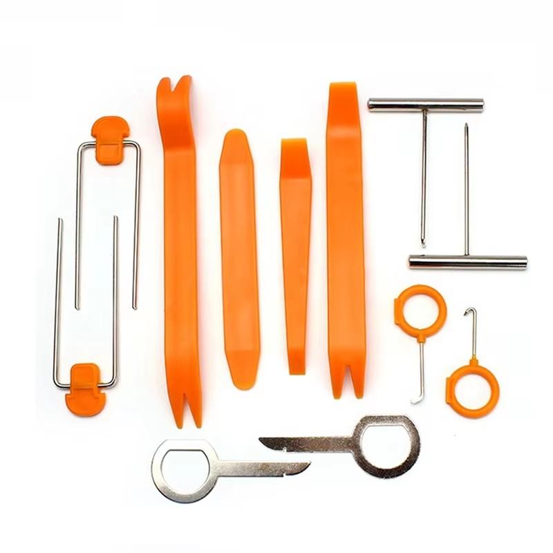 12pcs/set Car Radio Remover Removal Puller Pry Tool Car Door Panel Trim Upholstery Retaining Clip Plier Hand Audio Tool Set