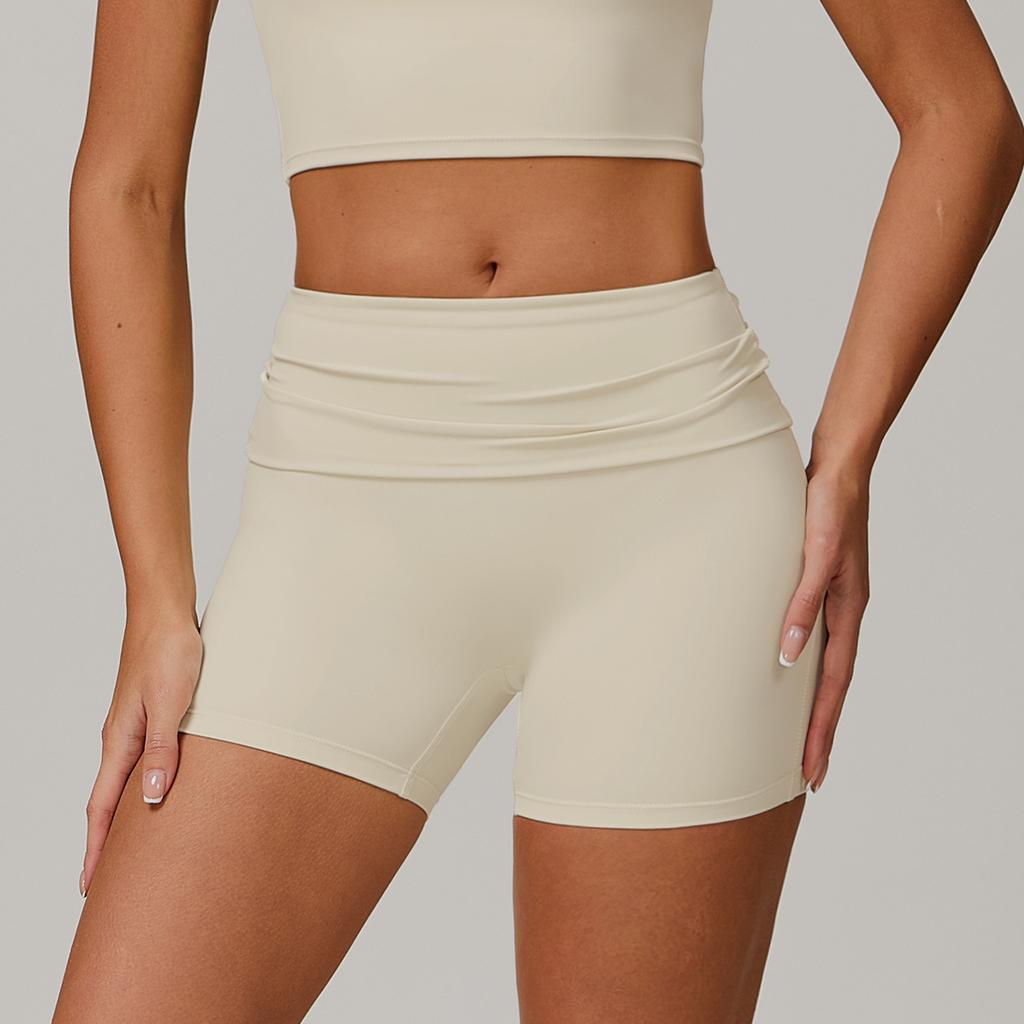 New Style Flip Waist Quick Drying Yoga Shorts For Women, High Waist Sports, Hip Lifting, Running, Fitness Shorts For Women