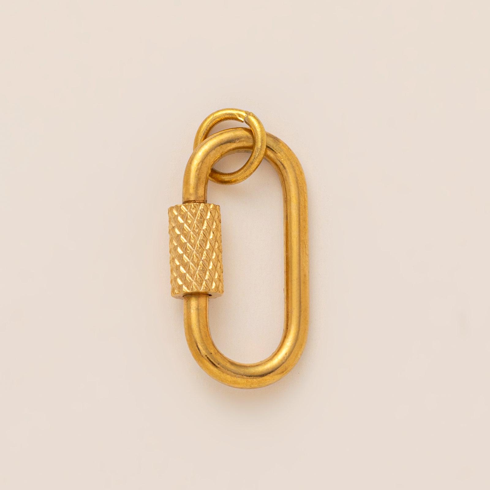 

Stainless steel 18K gold-plated heart-shaped buckle circular spring lock connector pendant DIY jewelry making earring charms