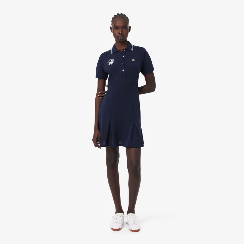 [Lacoste] Женское платье-поло с коротким рукавом Miami Open из пике EF0437-56G166 34