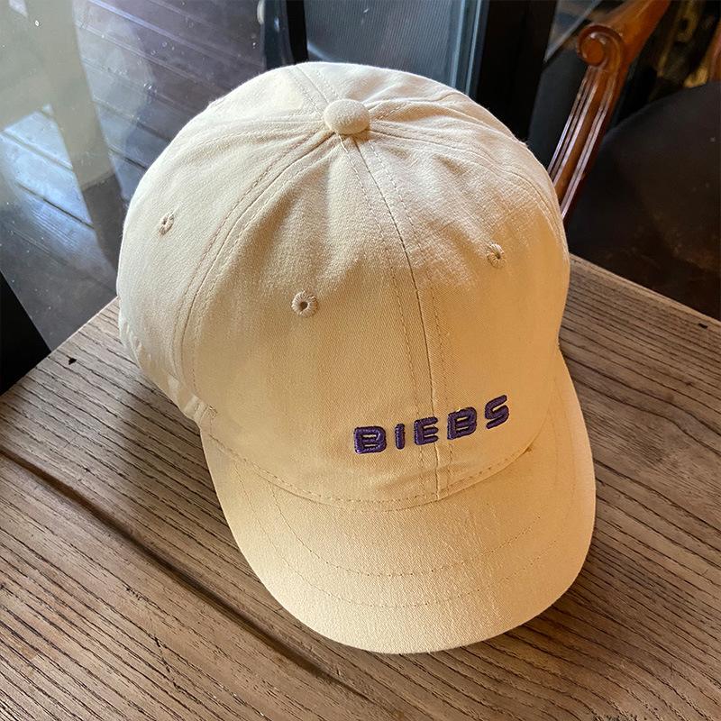 

Letter short brim baseball cap children summer fashion casual soft top short brim hat peaked cap trendy man Adult (56-58cm) хаки