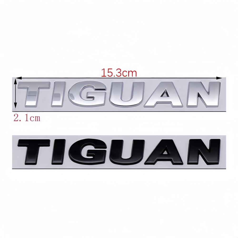 Pegatina de Coche 3D Metal Cromado Plata Negro Maletero Trasero Carrocería Guardabarros Letras TIGUAN Etiquetado Emblema Insignia Logo