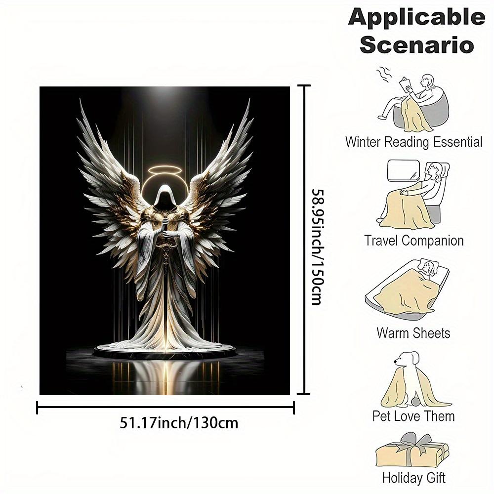 Angel of Death Muster Flanell bedruckte Decke geeignet für alle Jahreszeiten geeignet für Wohnzimmer Büro Sofa und Reisen