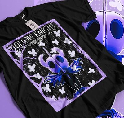 T-shirt da gaming unisex Hollow Knight Top da ragazza indie Migliori regali Maglietta nera  148