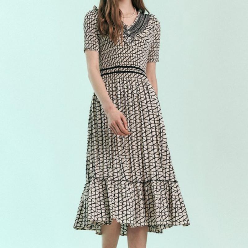 Maxza Smoking Pleated Long Dress Zc08qp003on