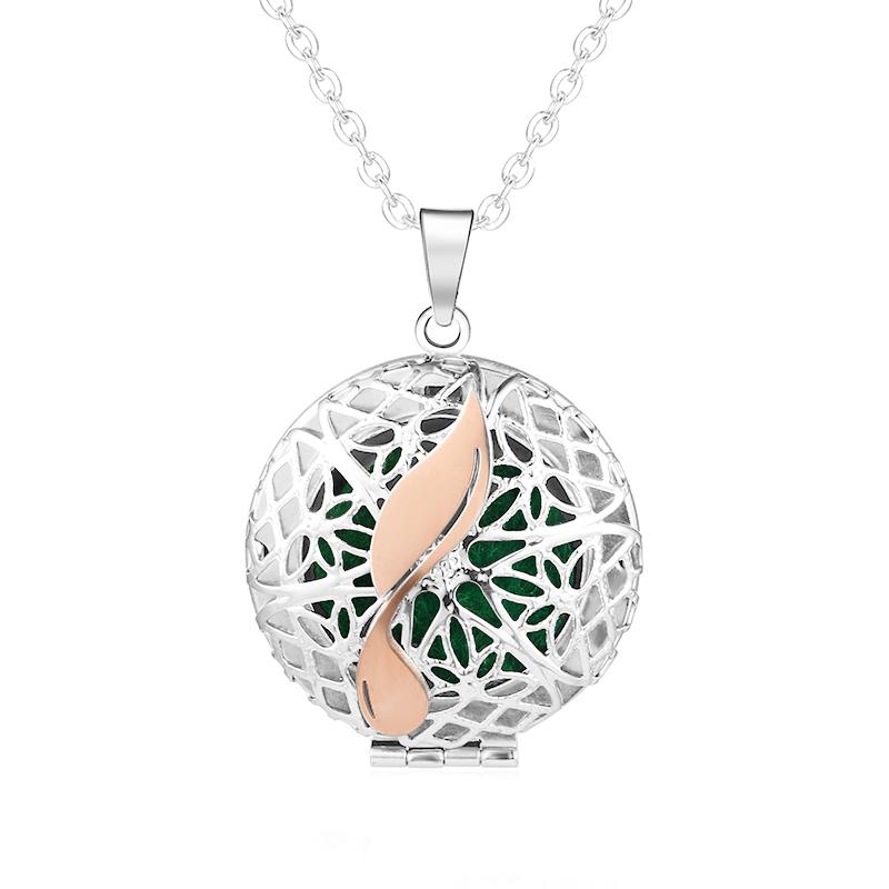 

YL Essential Oil Diffuser Locket Necklace 316L Stainless Steel Aromatherapy Pendant With Free Chains And Pads