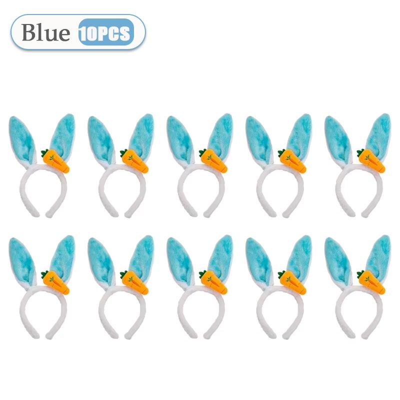 1-20PCS Easter Decoration 2025 Plush Rabbit Ear Hair Hoop Bunny Ears Headband Theme Party Performance Headdress Easter Cosplay