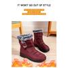 Plus Size Faux Fur Collar High-Top Chunky Sole Winter Snow Boots Velcro Fastening Waterproof Women's Boots Casual Women's Footwear