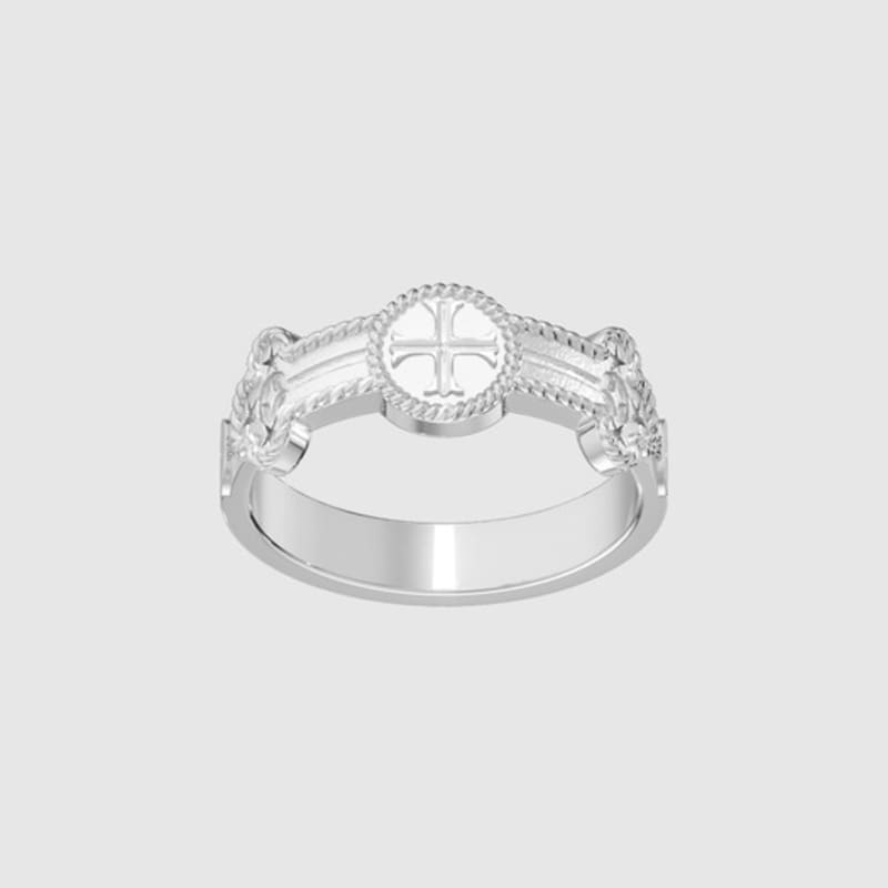 MUSEE.ART Cross rosary couple ring(women)