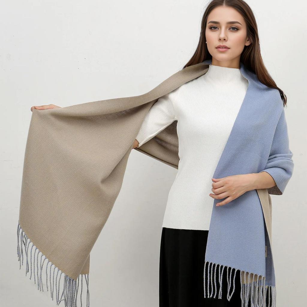 New Winter Cashmere Scarf For Women Long Warm Cashmere Shawl Hijab Wrap Female Solid Pashmina Bandana Head Scarf Bufanda