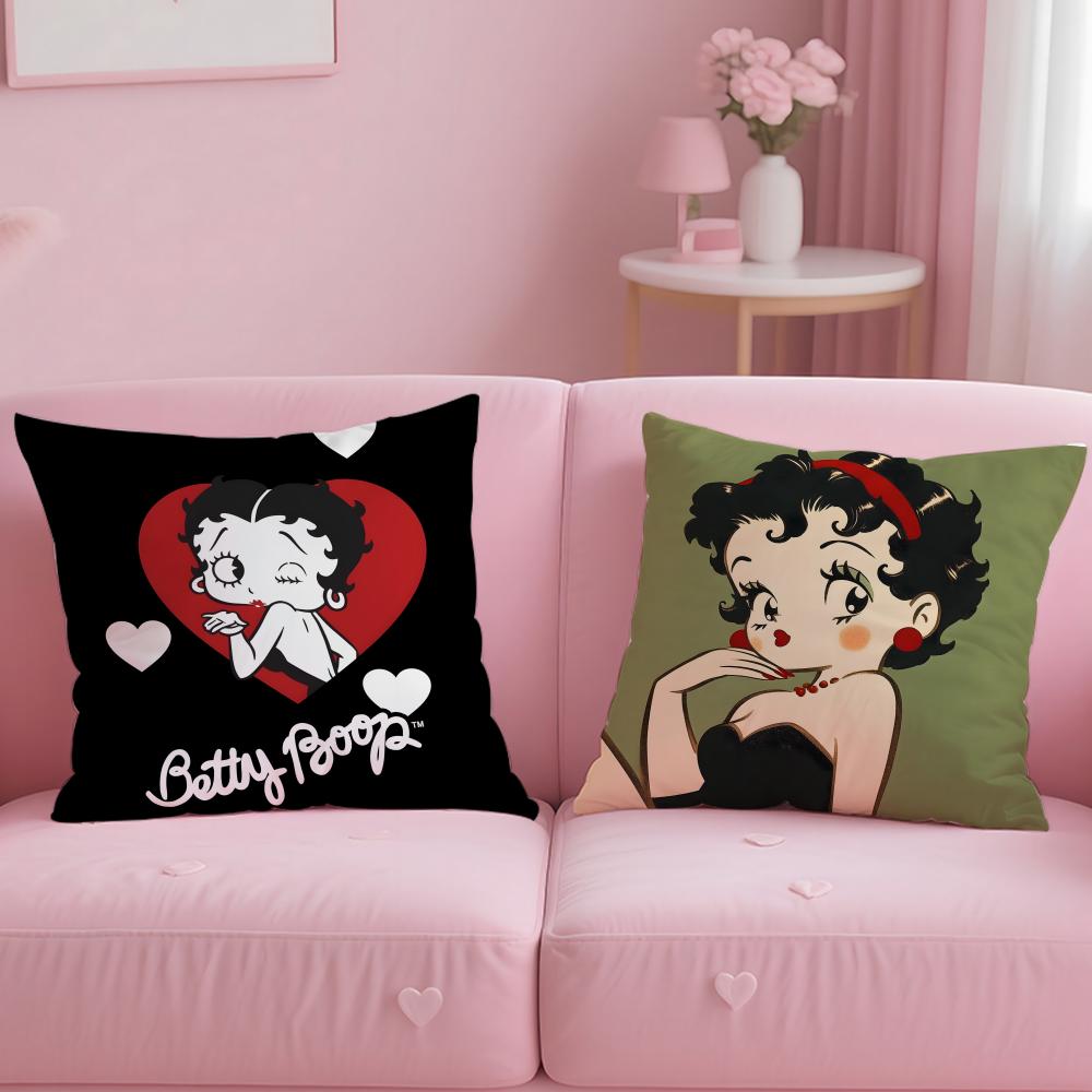 classic cartoon character Betty Boop Cushion Cover Soft EasyWash Pillow Case Versatile for Couch Bed Travel and Office