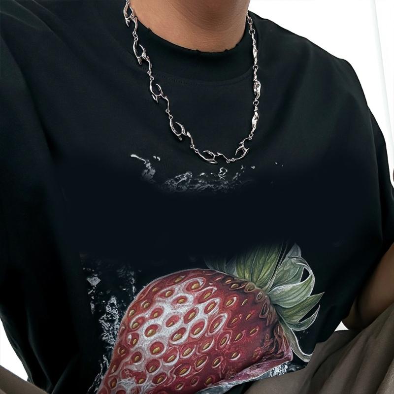 Irregular Wavy Chain Necklace Adjustable Length Neckchain Unisex Choker Ornament Trendy Accessory for Fashion Lovers