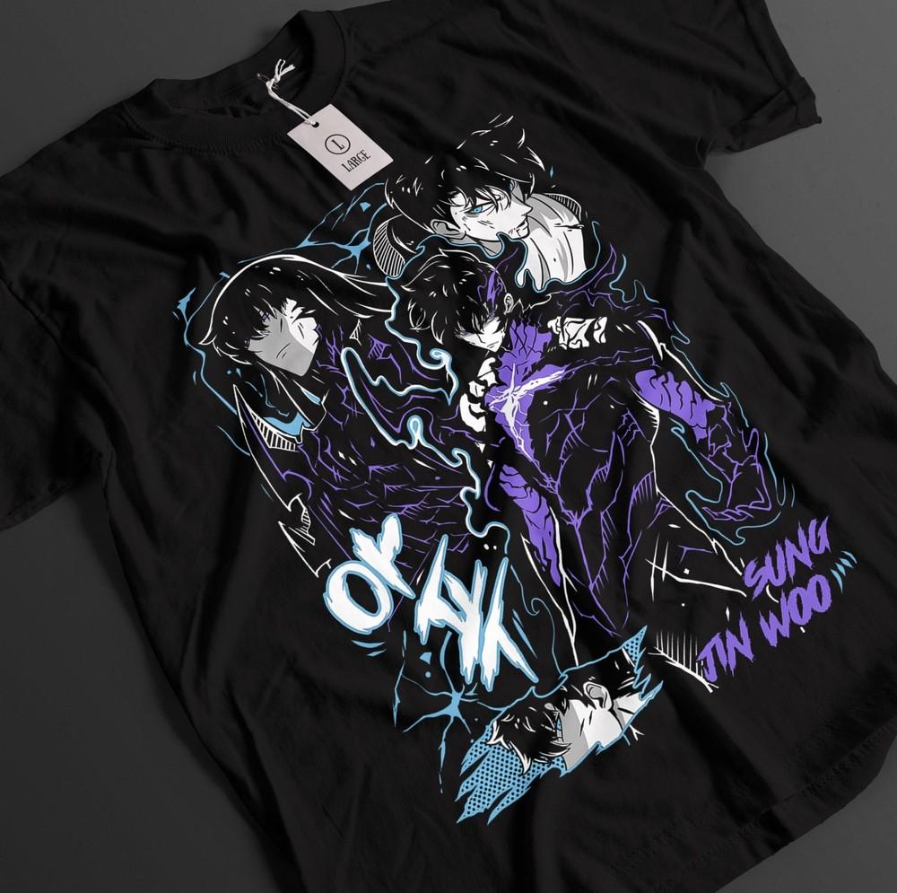 Solo Leveling Shirt Sung Jinwoo Tshirt Haein T-Shirt Beru Top Igris Anime Tee