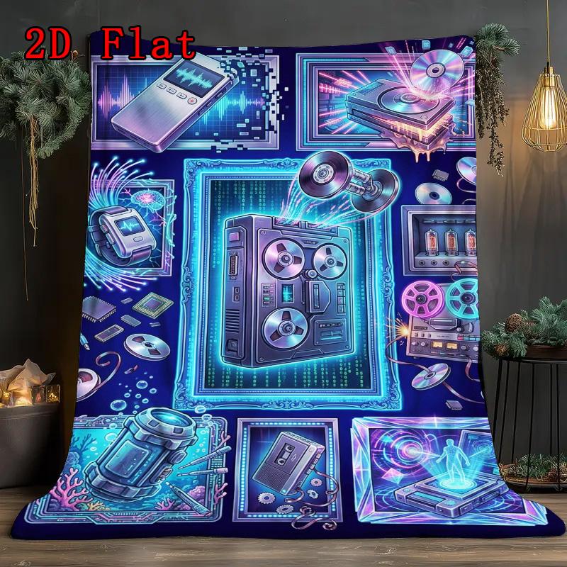 Audio Evolution 2D Flat Pattern Flannel Blanket, High Quality All Seasons, Home Decor, Warmth and Comfort, Perfect for Christmas Gifts.