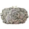 WHTUOHENG Blumenkristall Abendtaschen für Damen Diamant-Blumen-Metall-Party-Taschen Hochzeitsfeier Mädchen-Clutch Dinner-Handtaschen