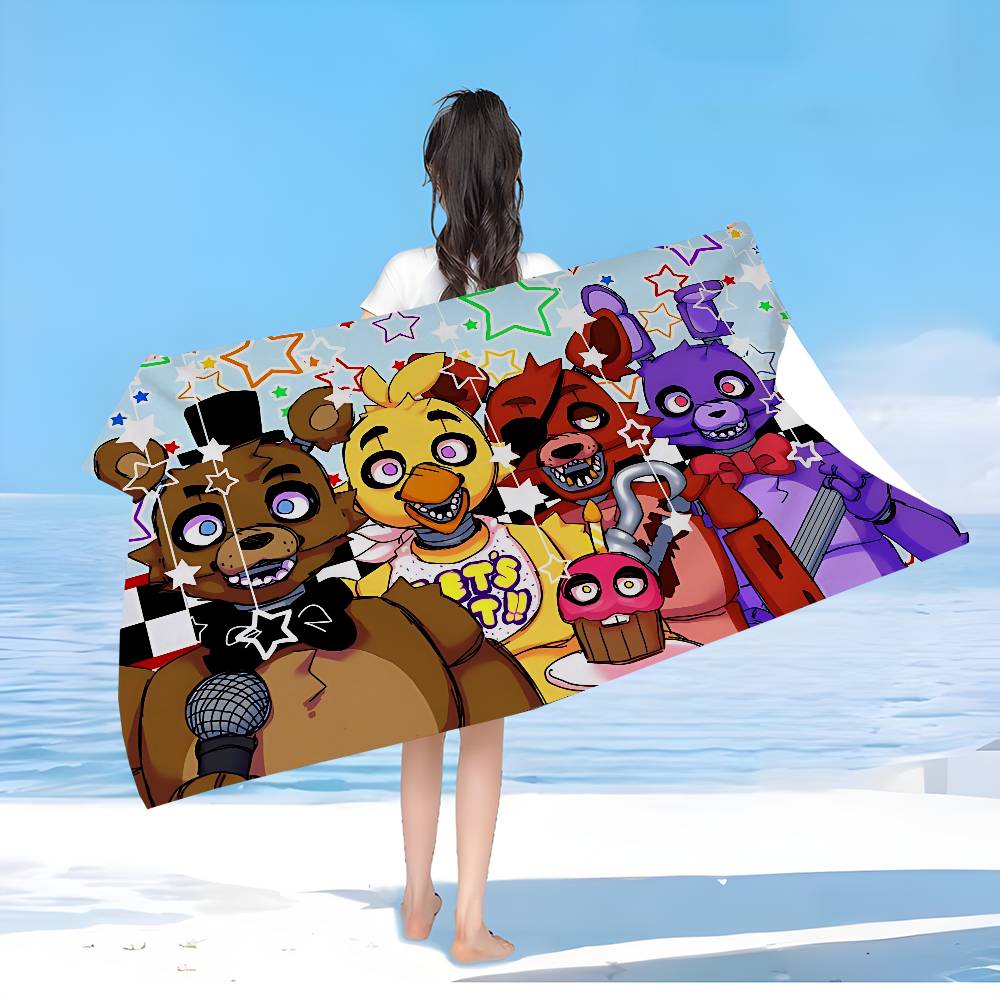 F-FNAF Five-nights-At-Freddys Mikrofaser Strandtuch Saugfähig Schnelltrocknend Weich Yoga Schwimmen Urlaub Bergsteigen Handtuch