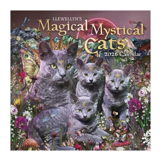 

2026 Магический Мистический Кот Настенный Календарь Смешной Кот 12-месячный Календарь Янв 2026 - Дек 2026 Планировщик Органайзер для дома и офиса 1pc